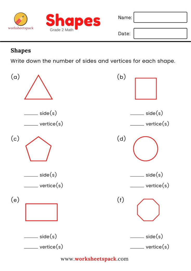 30 Math Worksheets 2Nd Grade Shapes