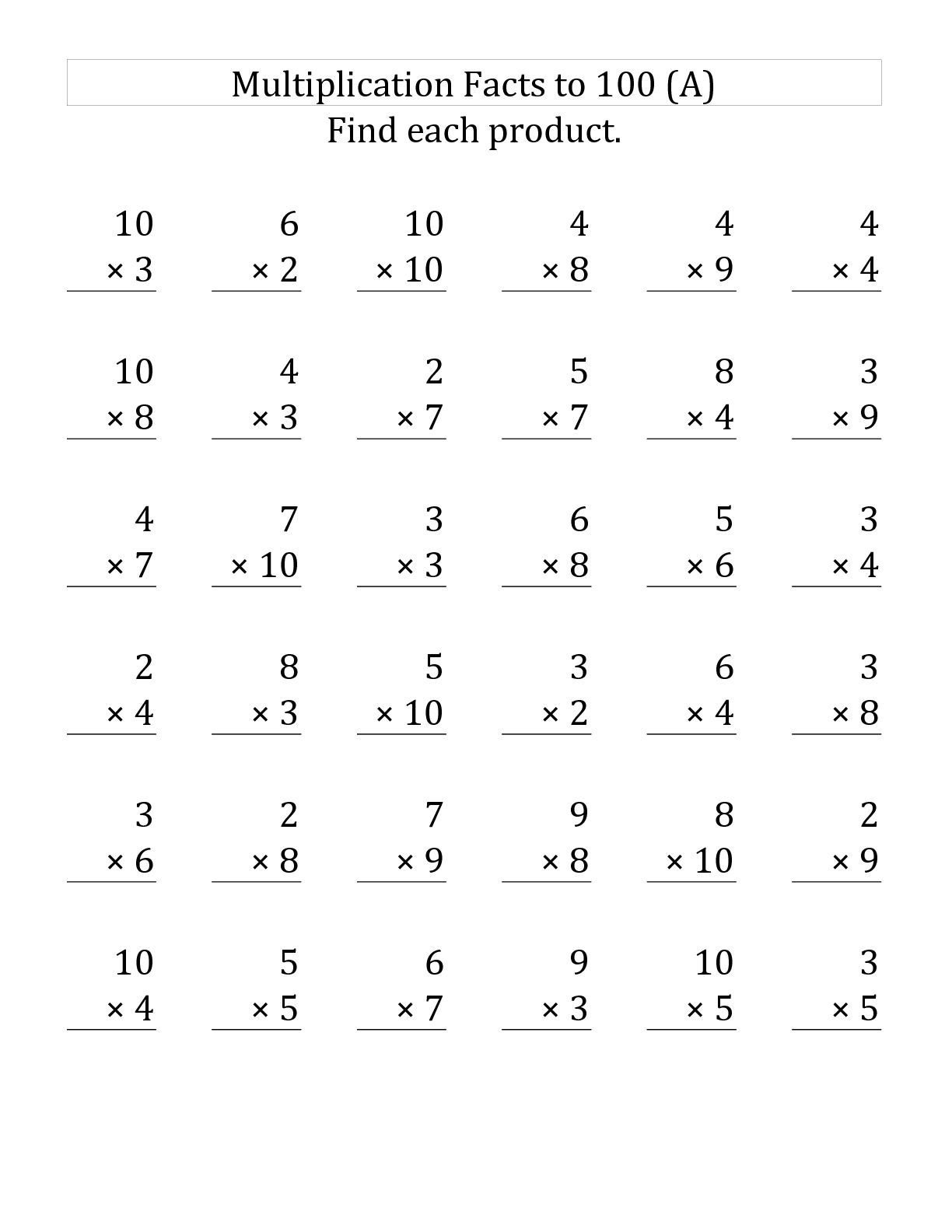 30 Math Worksheets 3Rd Grade Multiplication