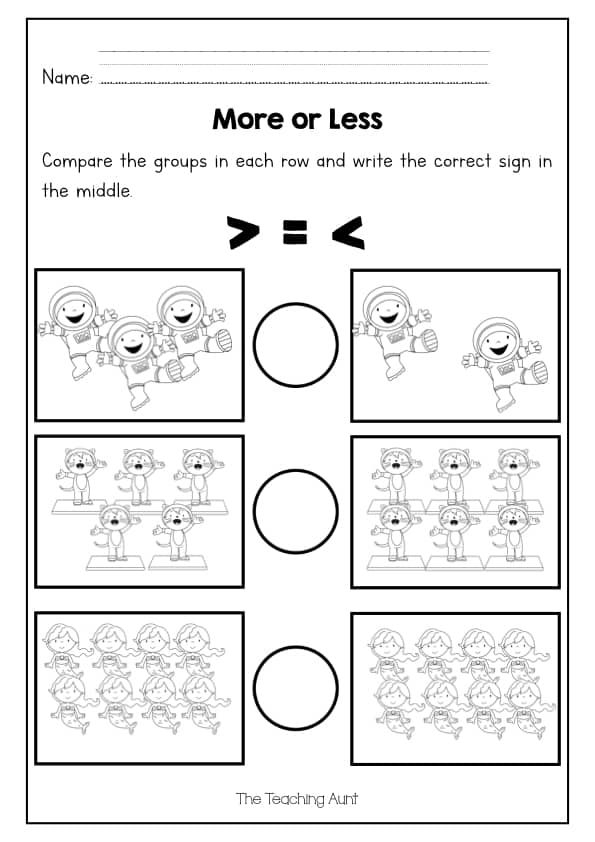 30 More And Less Worksheets Kindergarten Math