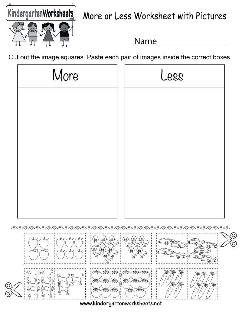 30 More And Less Worksheets Kindergarten Math