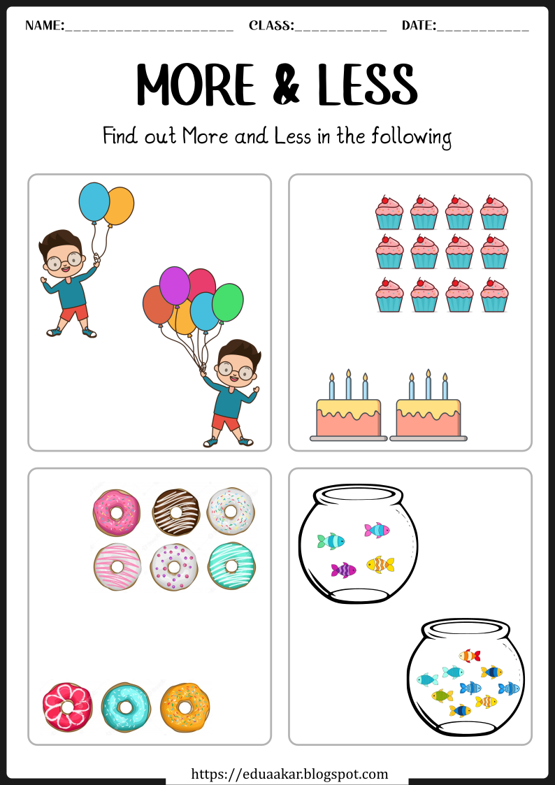 30 More And Less Worksheets Kindergarten Math