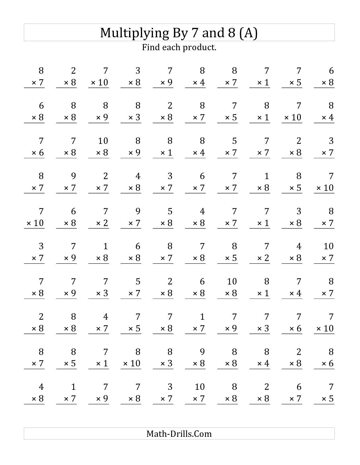 30 Multiplication By 7 Worksheets