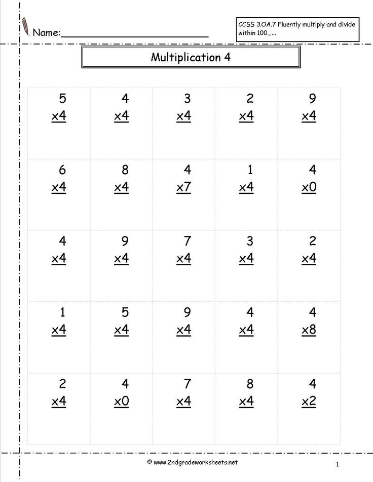 30 Multiplication By 7 Worksheets