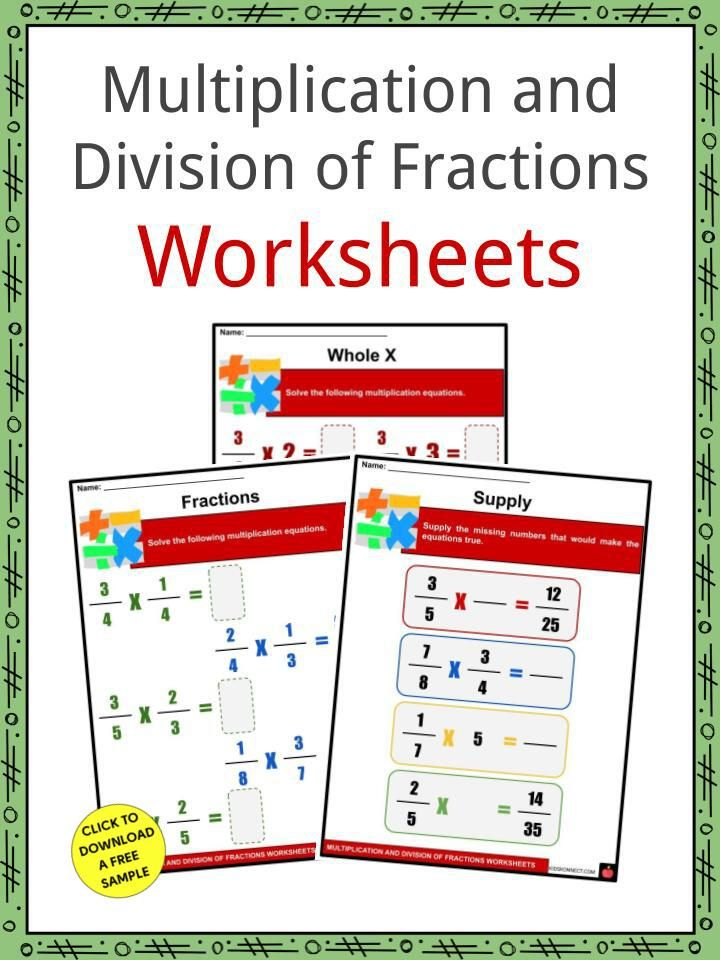 30 Multiplication Of Fractions Worksheets