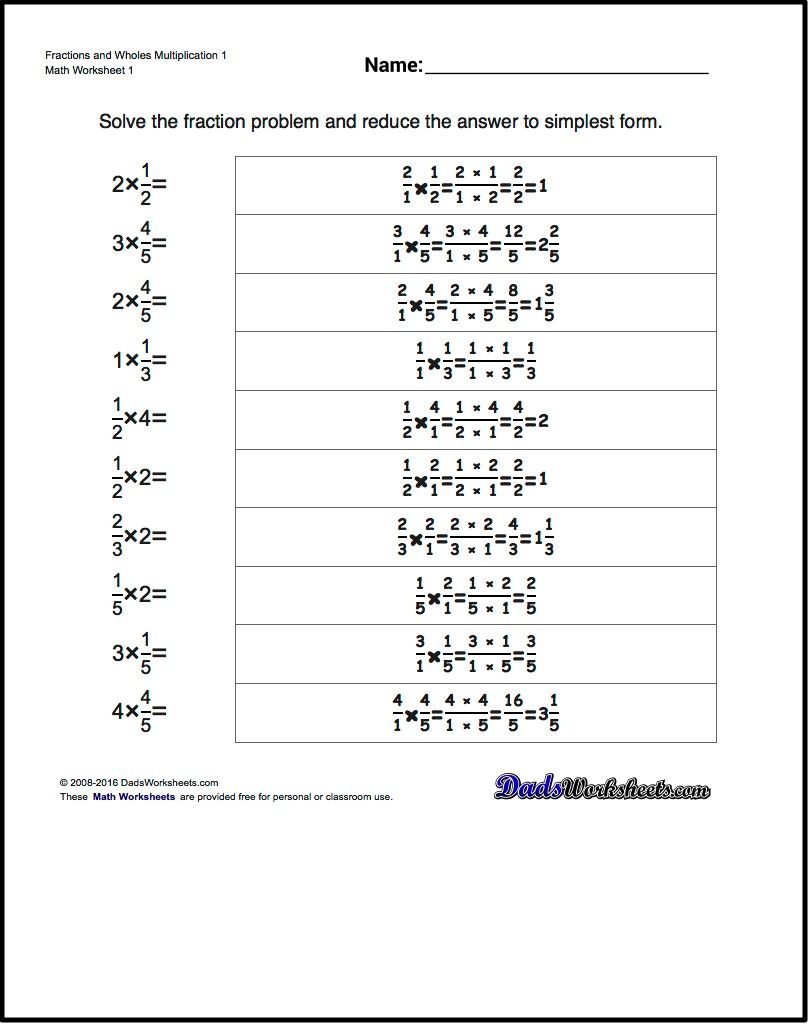 30 Multiplication Of Fractions Worksheets