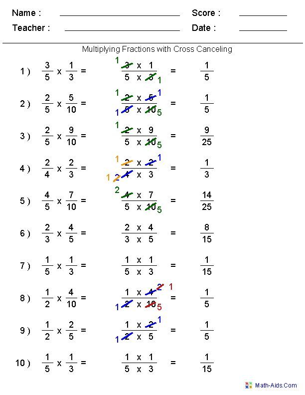 30 Multiplication Of Fractions Worksheets