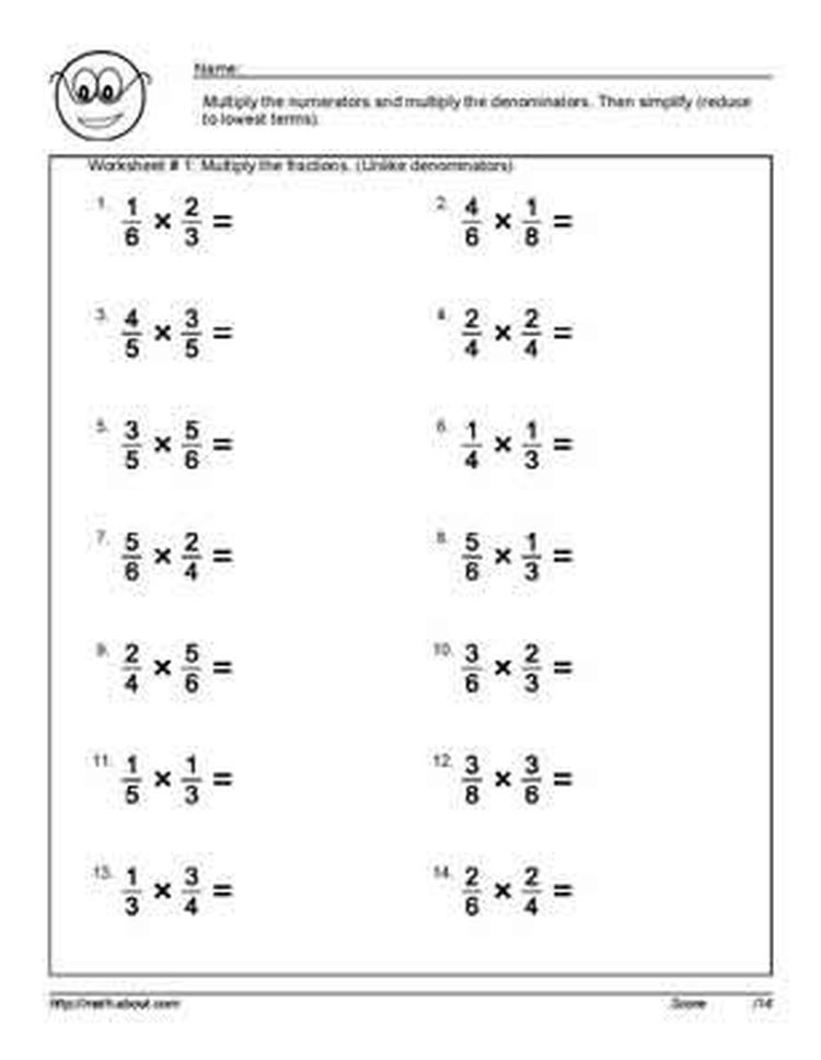 30 Multiplication Of Fractions Worksheets