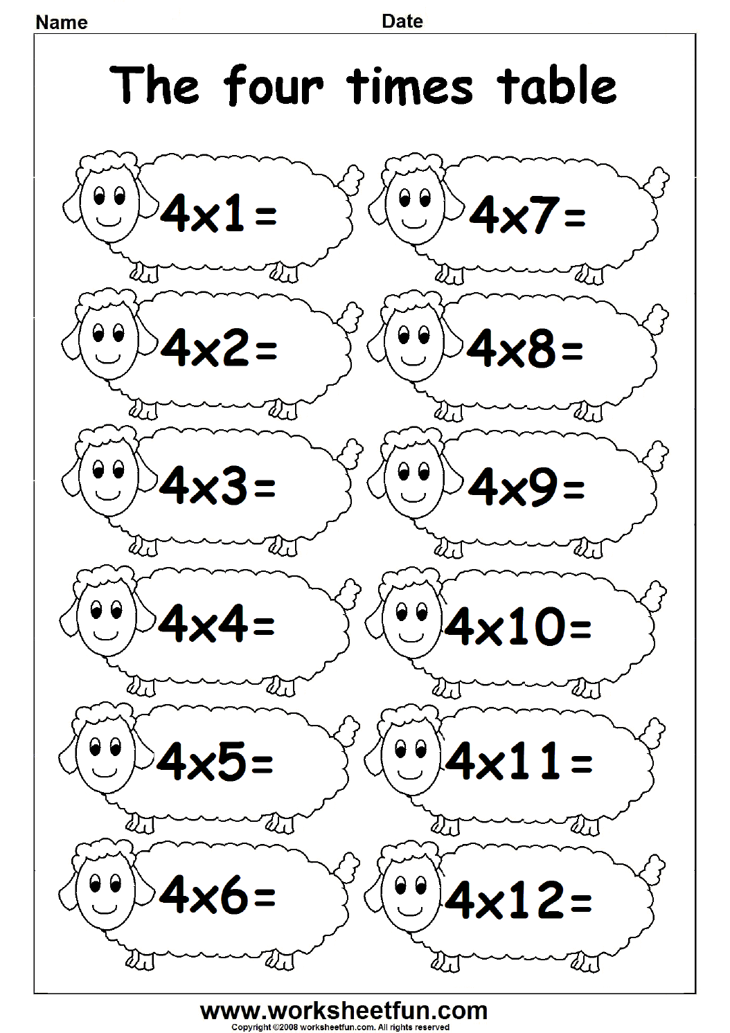 30 Multiplication Worksheets 2 Times Table