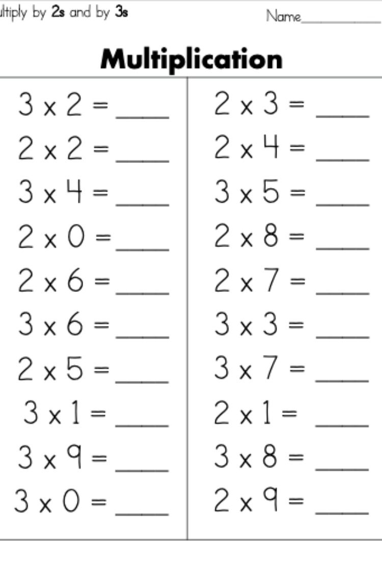 30 Multiplication Worksheets 2 Times Table