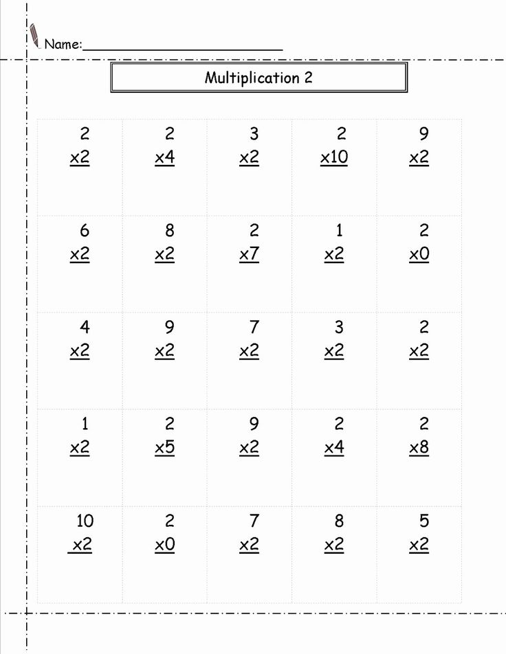 30 Multiplication Worksheets 2 Times Table