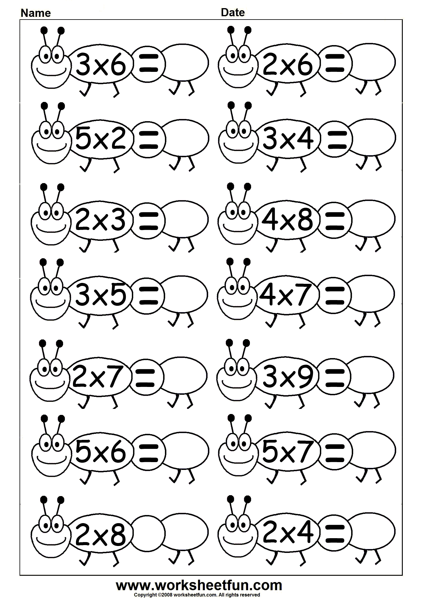 30 Multiplication Worksheets 2 Times Table