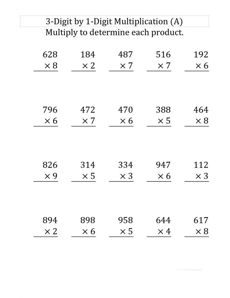 30 Multiplication Worksheets 4Th Grade Homework