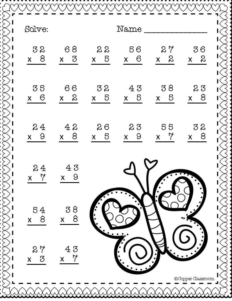 30 Multiplication Worksheets Without Regrouping