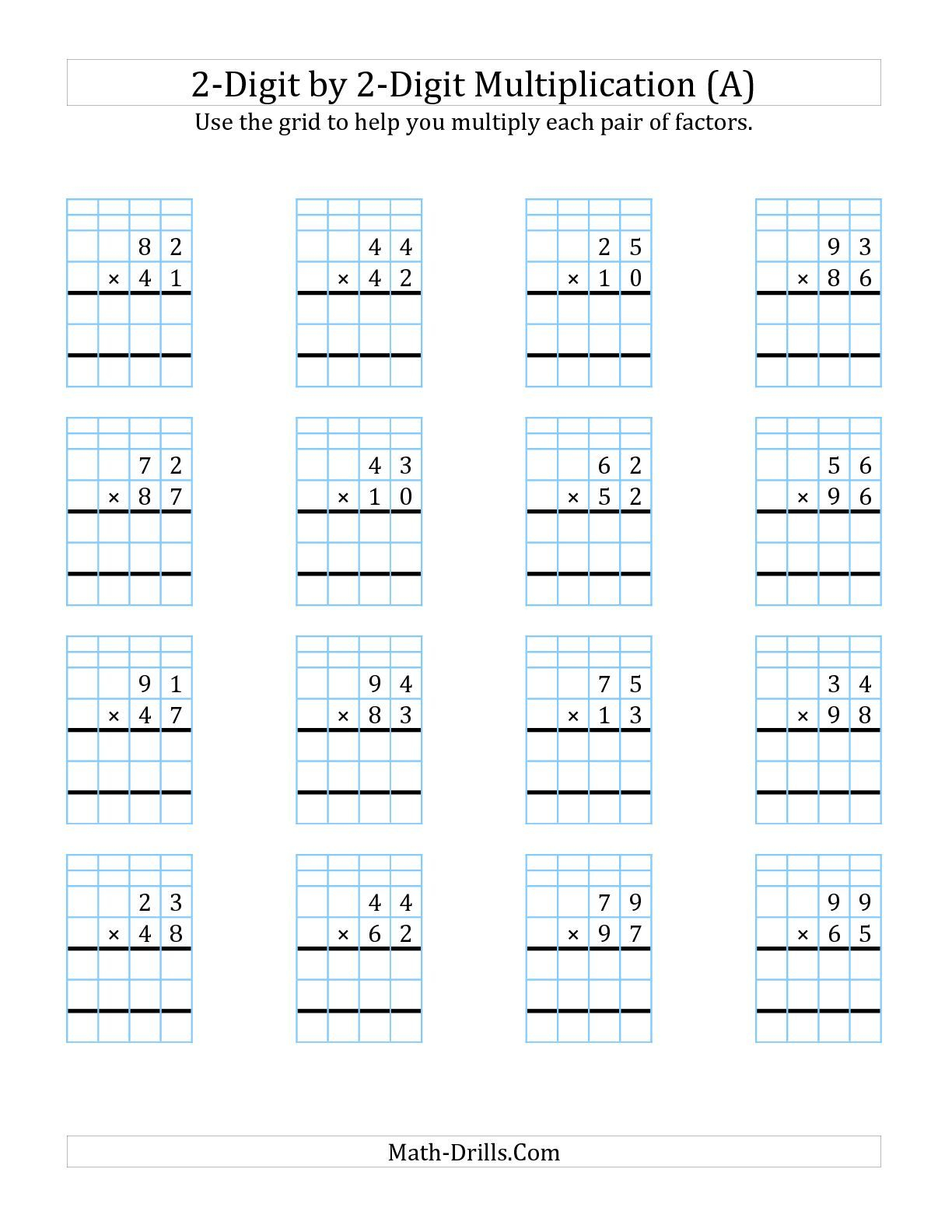 30 Multiplication Worksheets Without Regrouping