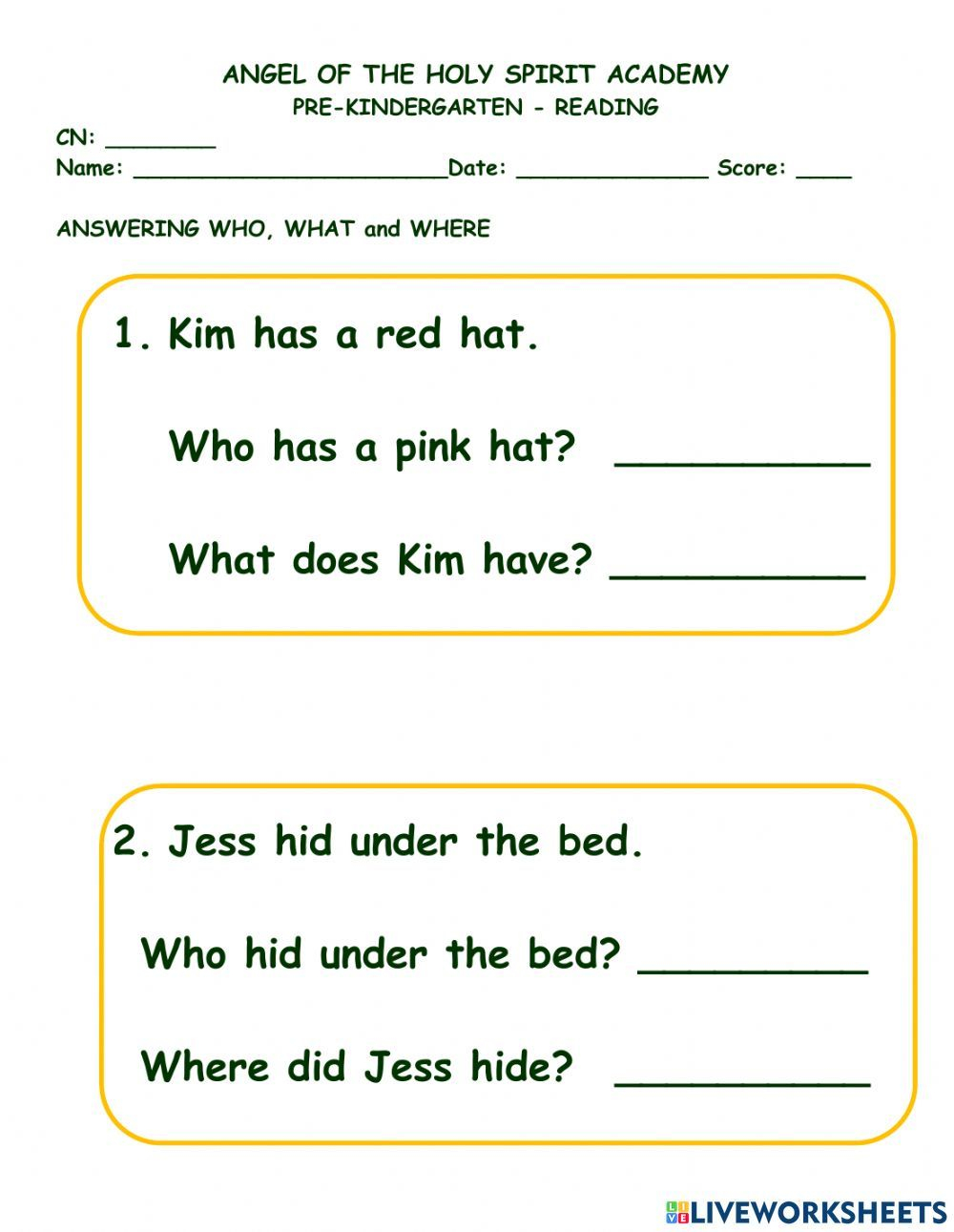 30 Noting Details Worksheets For Kindergarten