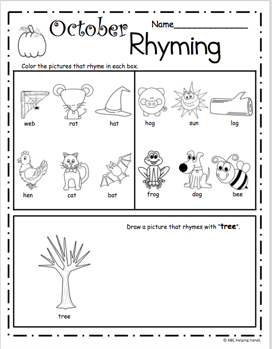 30 October Kindergarten Worksheets Free