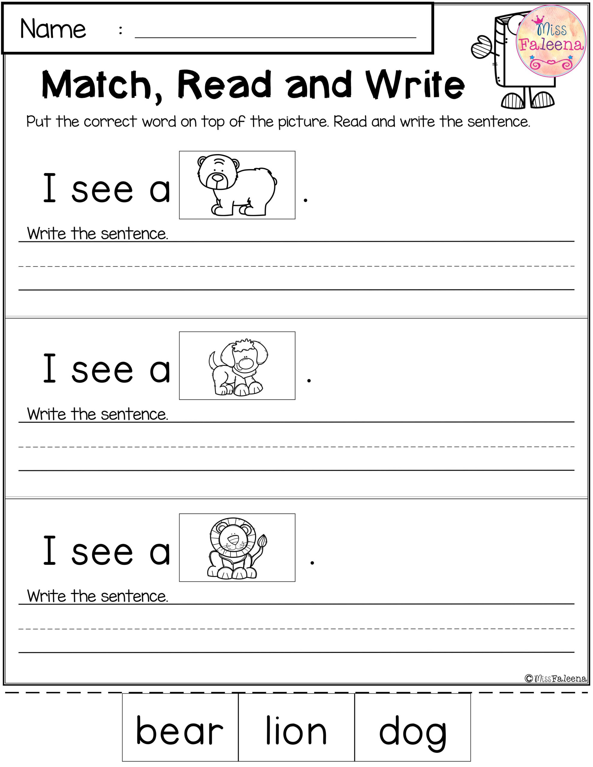 30 Reading And Writing Worksheets For Kindergarten