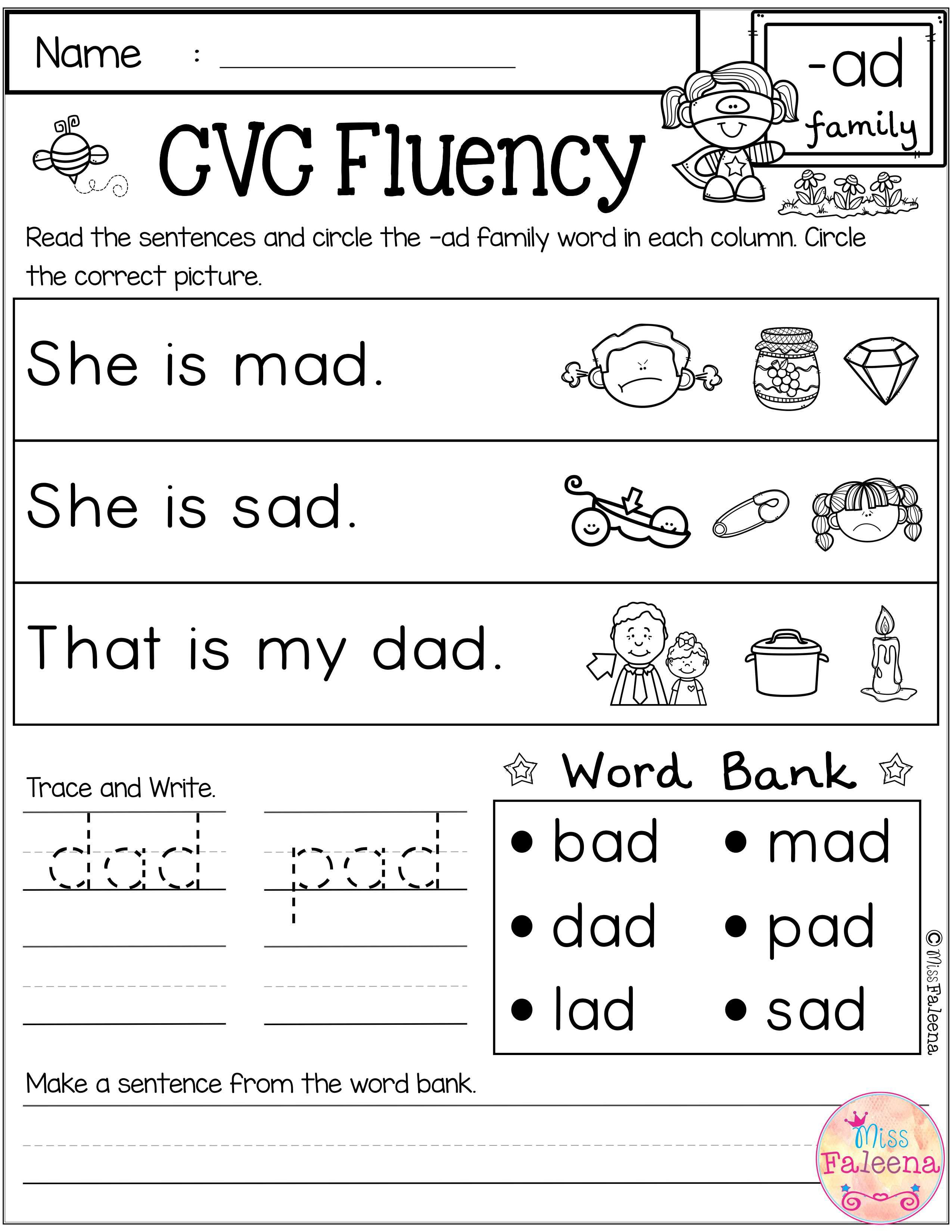 30 Reading Cvc Words Worksheets Free Kindergarten