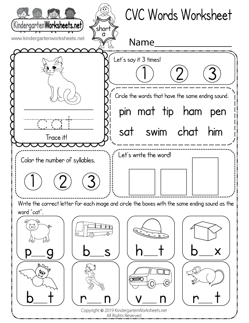 30 Reading Cvc Words Worksheets Free Kindergarten