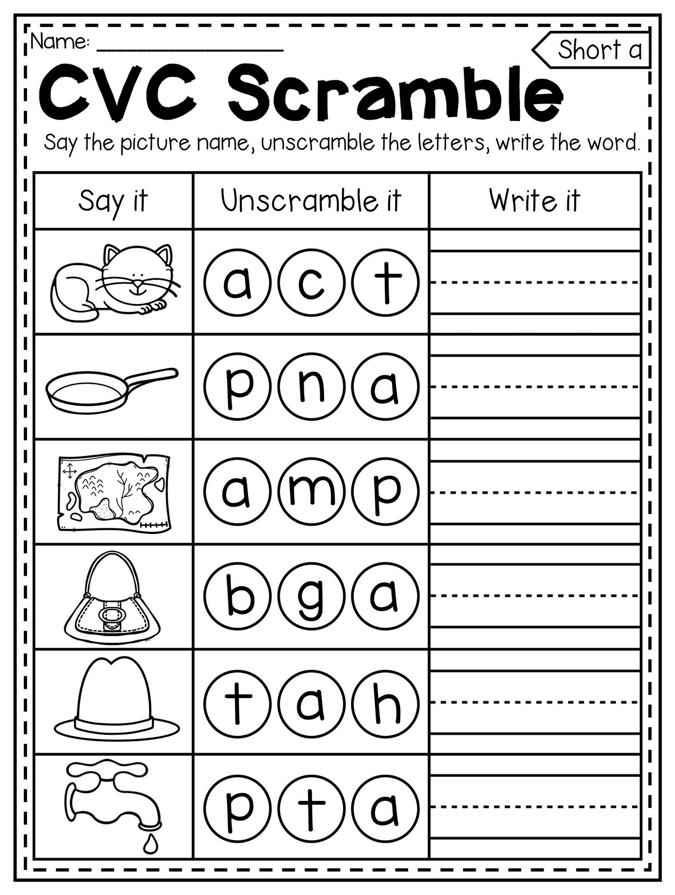 30 Reading Cvc Words Worksheets Free Kindergarten