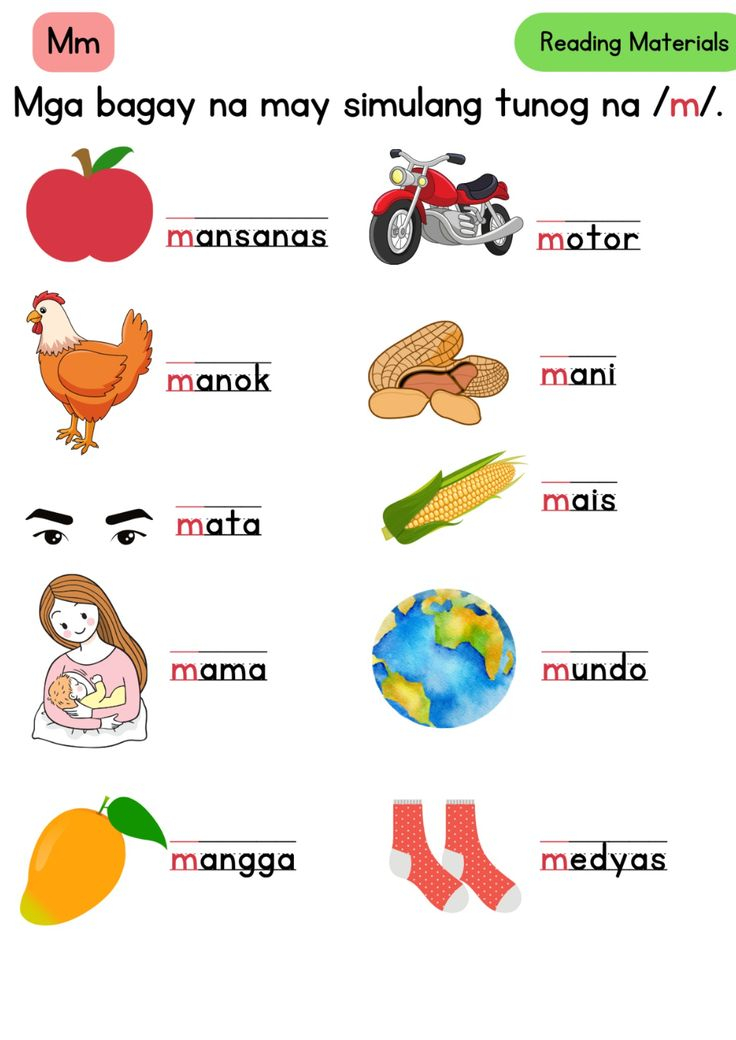 30 Reading Worksheets For Kindergarten Tagalog