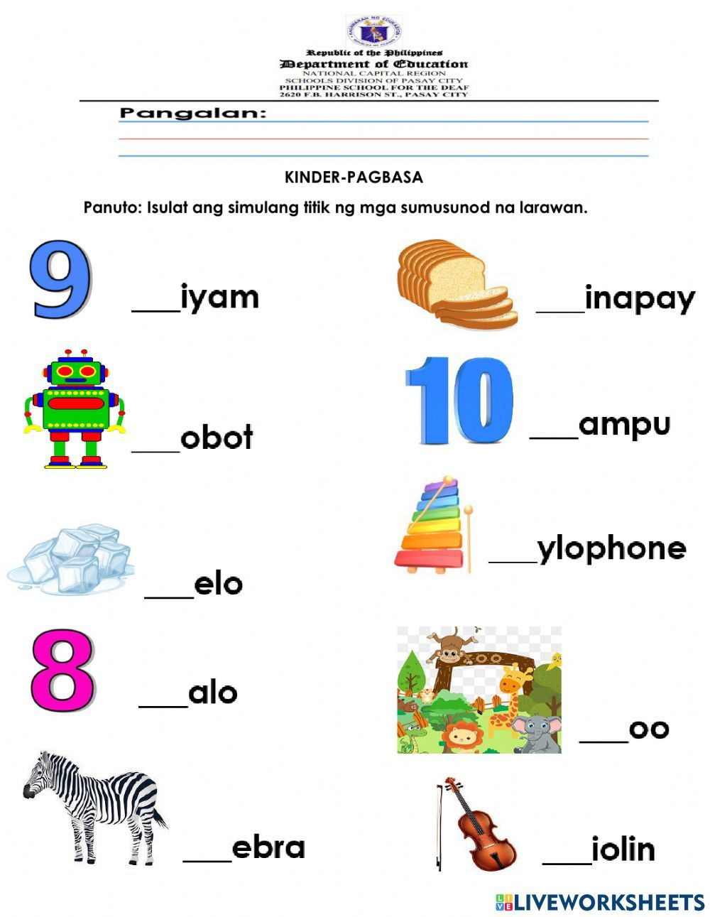 30 Reading Worksheets For Kindergarten Tagalog