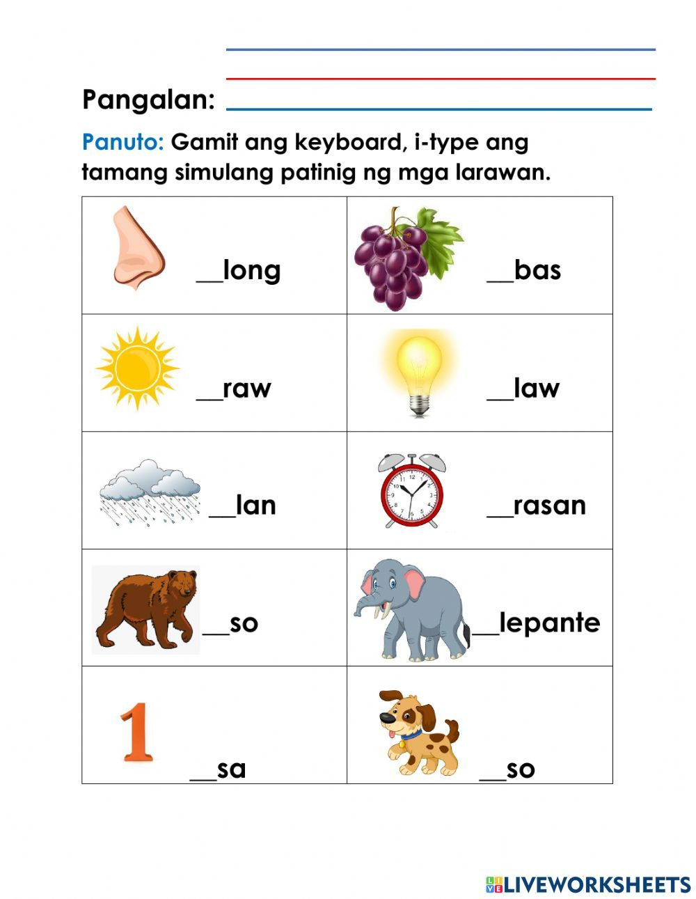 30 Reading Worksheets For Kindergarten Tagalog