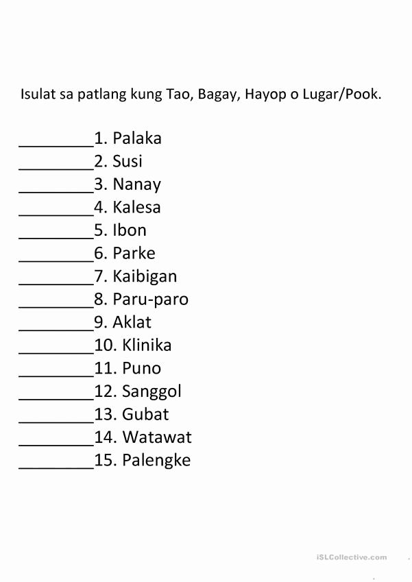 30 Reading Worksheets For Kindergarten Tagalog