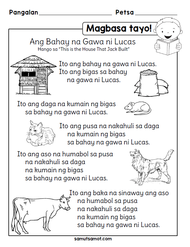 30 Reading Worksheets For Kindergarten Tagalog