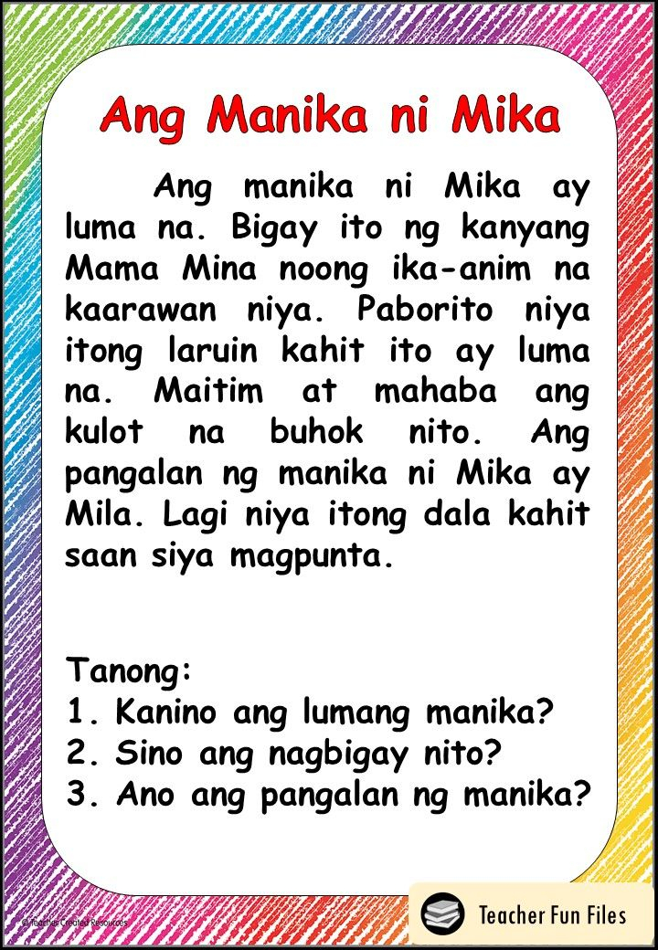 30 Reading Worksheets For Kindergarten Tagalog