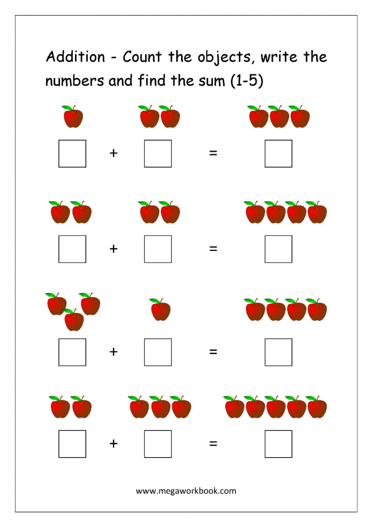 30 Simple Addition Worksheets For Preschool