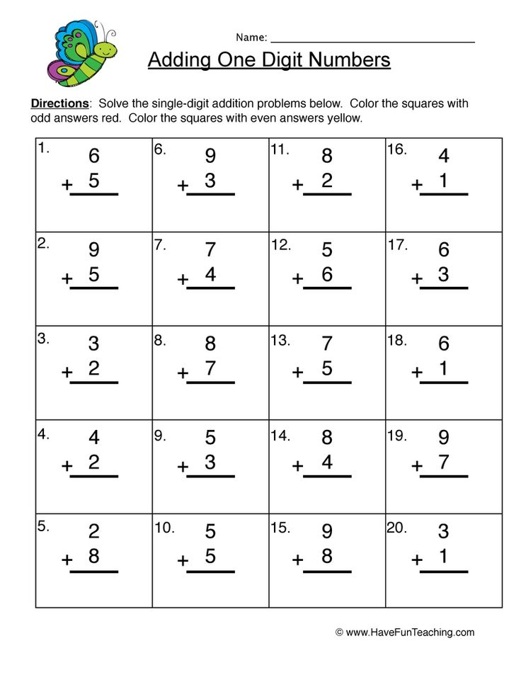 30 Single Digit Addition Worksheets Kindergarten