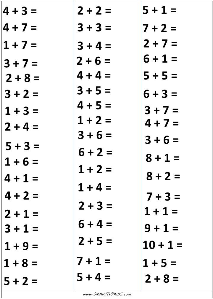 30 Single Digit Addition Worksheets Kindergarten