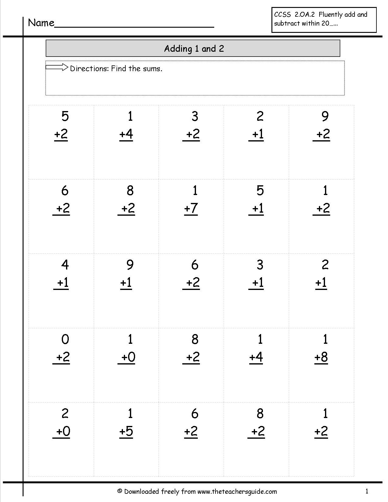 30 Single Digit Addition Worksheets Kindergarten