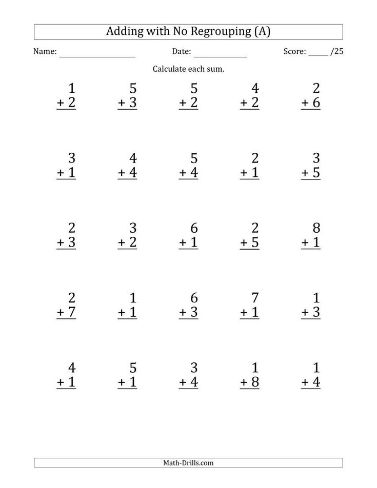 30 Single Digit Addition Worksheets Kindergarten