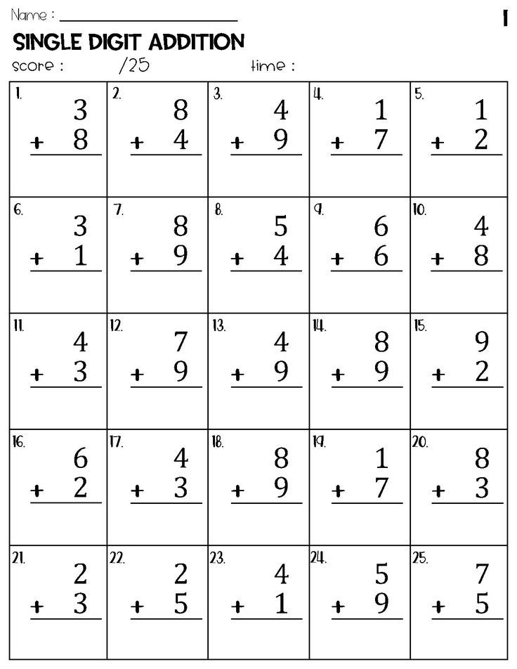 30 Single Digit Addition Worksheets Kindergarten