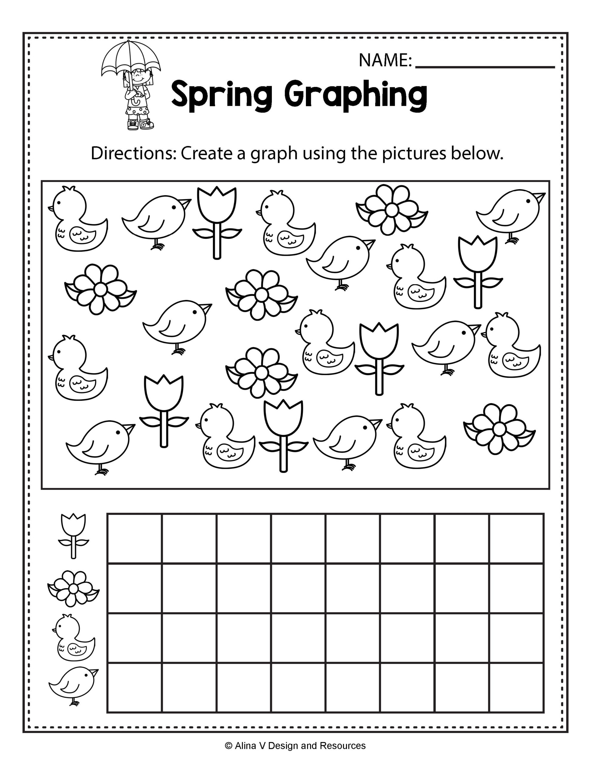 30 Spring Addition Worksheets Kindergarten