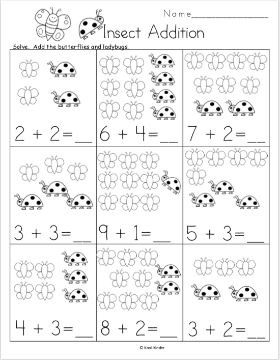 30 Spring Addition Worksheets Kindergarten