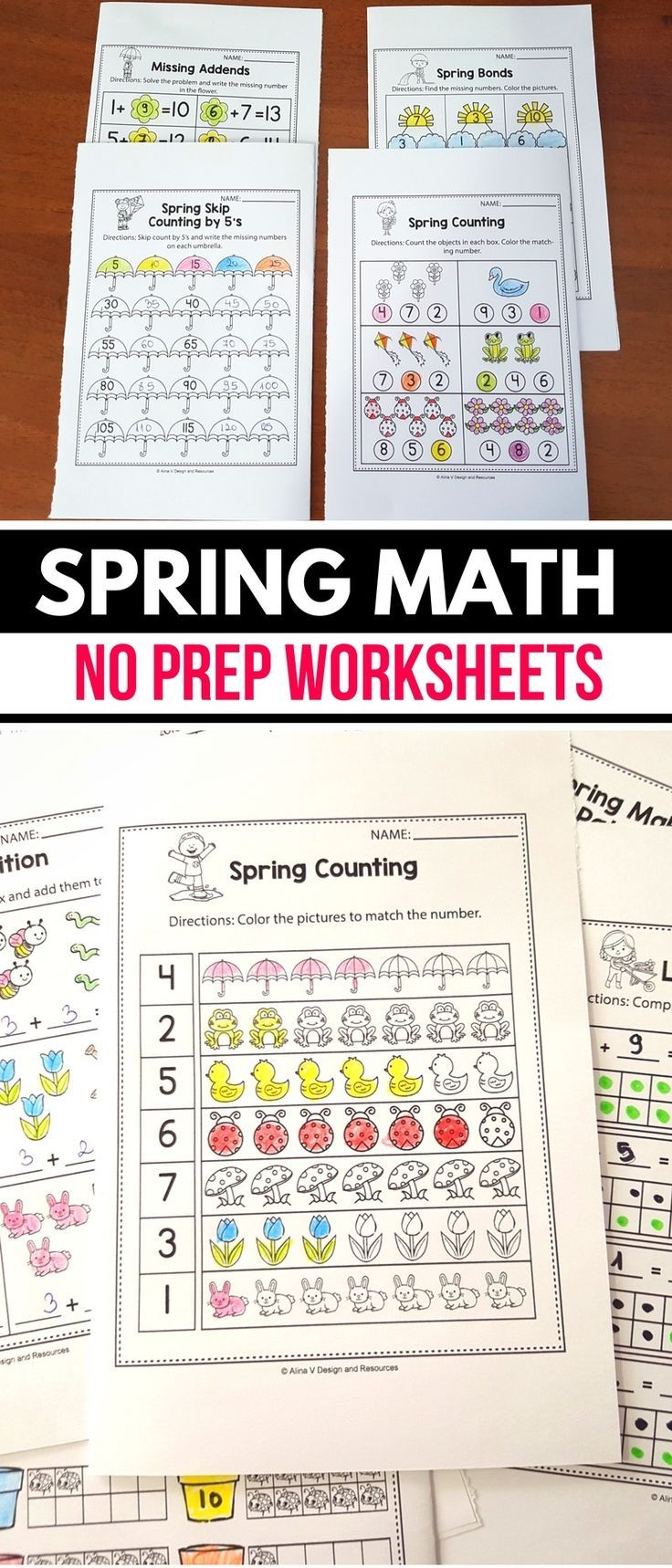 30 Spring Math Worksheets Preschool Free