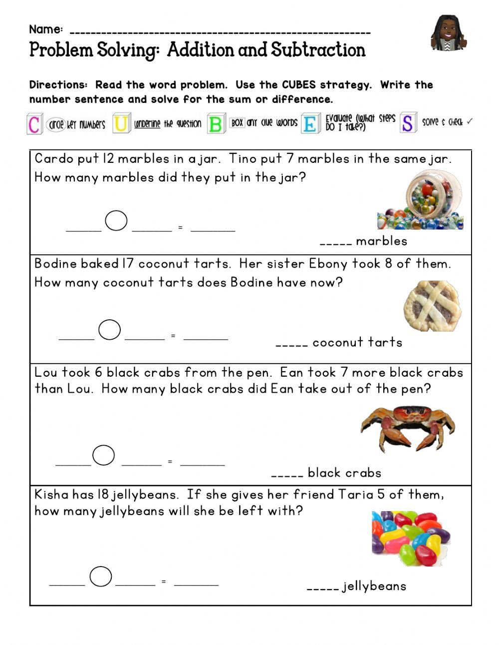 30 Word Problem Addition Worksheets Kindergarten