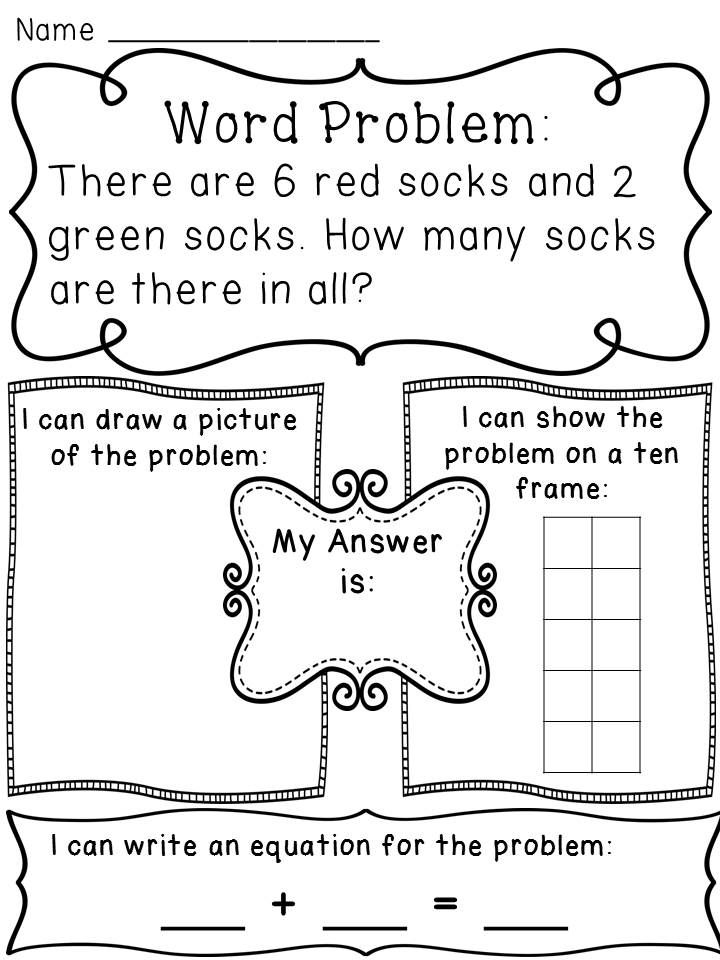 30 Word Problem Addition Worksheets Kindergarten