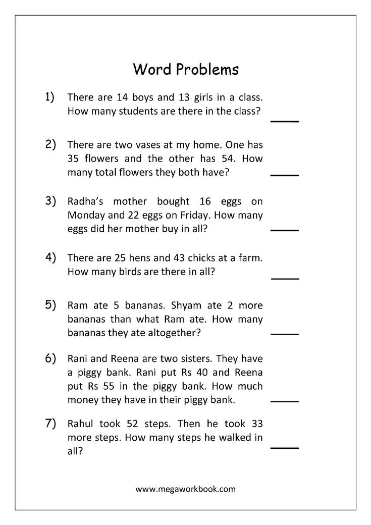 30 Word Problem Addition Worksheets Kindergarten