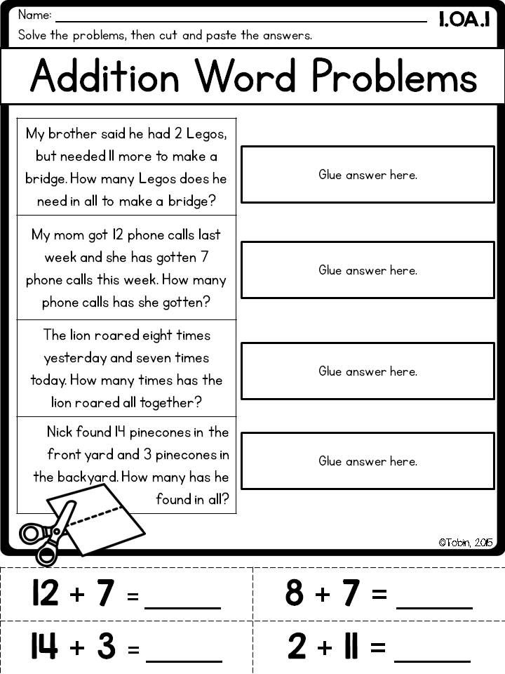 30 Word Problem Addition Worksheets Kindergarten