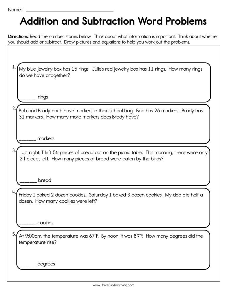 30 Word Problem Addition Worksheets Kindergarten