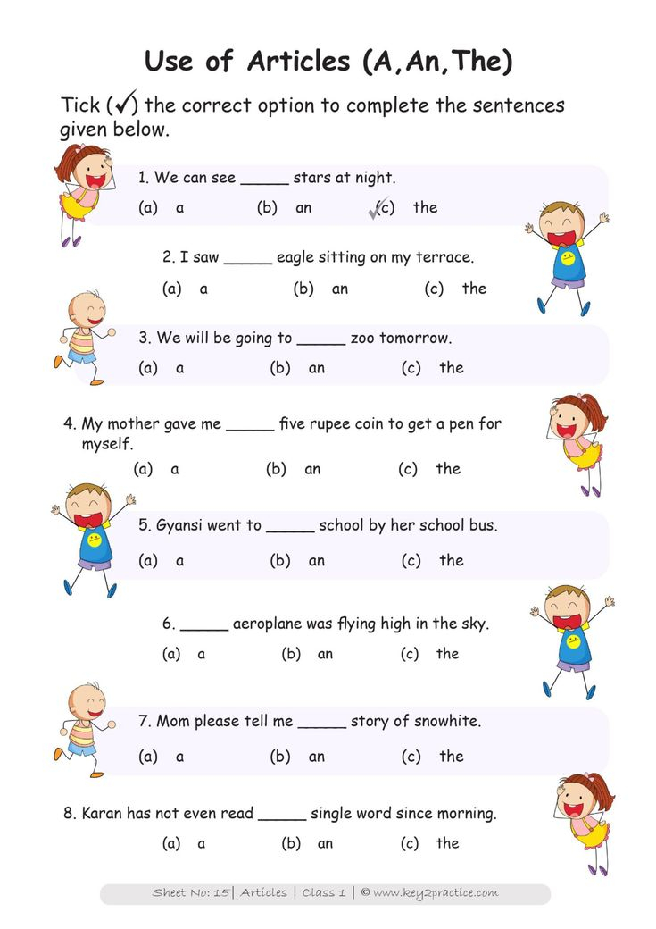 30 Worksheets In English Grade 1