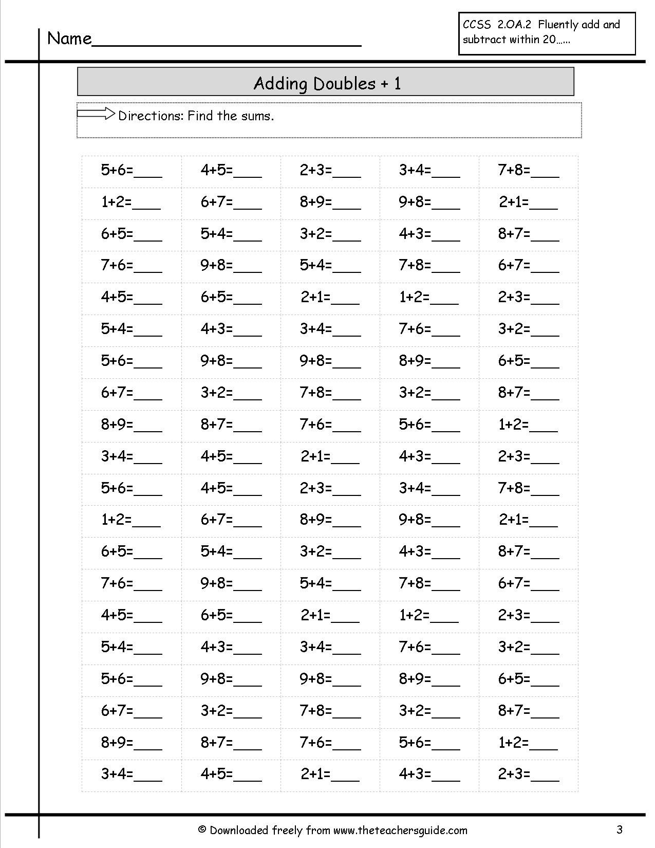 21 1St Grade Math Worksheets 3 By 3