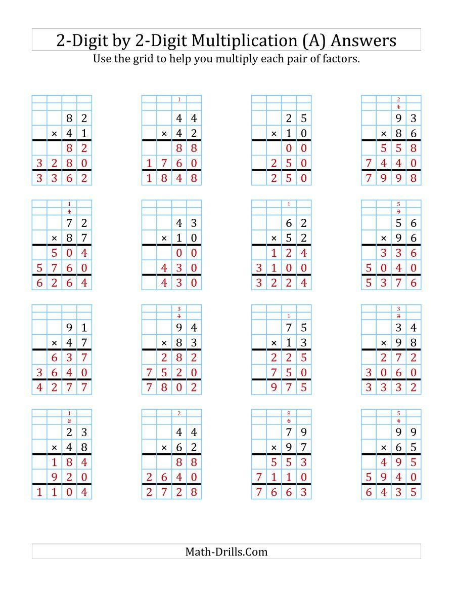 21 2 Digit Multiplication Worksheets For Grade 1