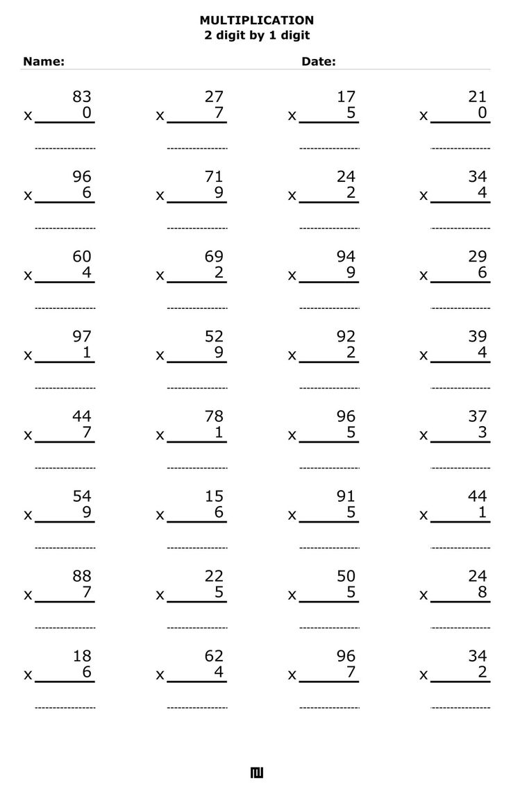 21 2 Digit Multiplication Worksheets For Grade 1