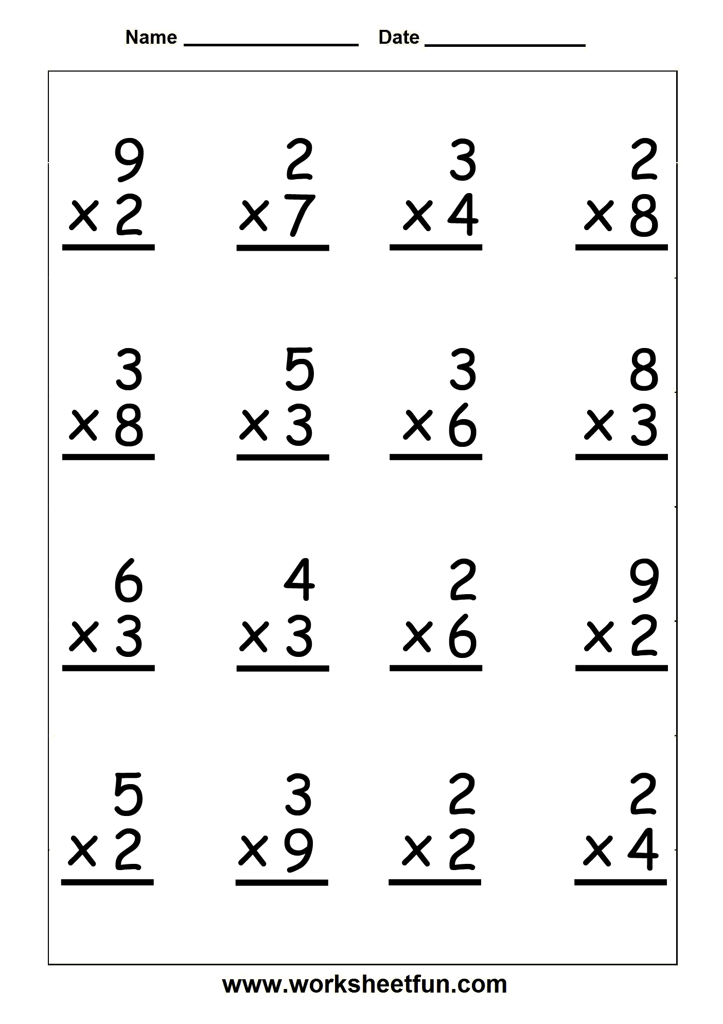 21 2 Digit Multiplication Worksheets For Grade 1