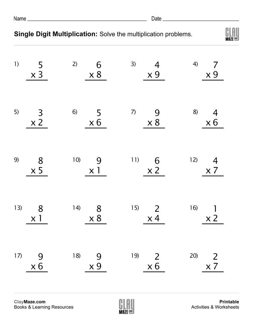 21 2 Digit Multiplication Worksheets For Grade 1